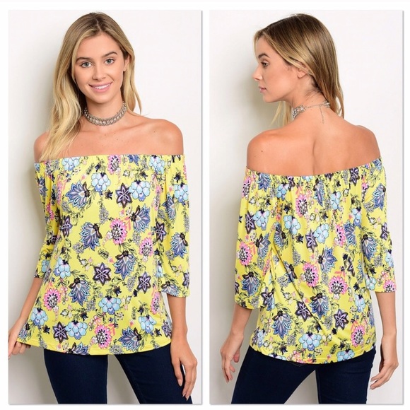 Lavender Moon Tops - Sunny Yellow Off Shoulder Top
